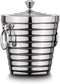 ice bucket, Ice Bucket Thick Double Stainless Steel Ice Bucket Ice Bucket Wine Red Beer Ice Bar Hotel Insulation Ice (Size : 14 * 8.21 * 15cm)