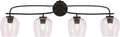 Toltec Lighting Cavella 4-Light Bath Bar – Modern Vanity Light Fixture for Bathroom – Dimmable and LED-Compatible Wall Light – Matte Black Finish, 6' Clear Bubble Glass