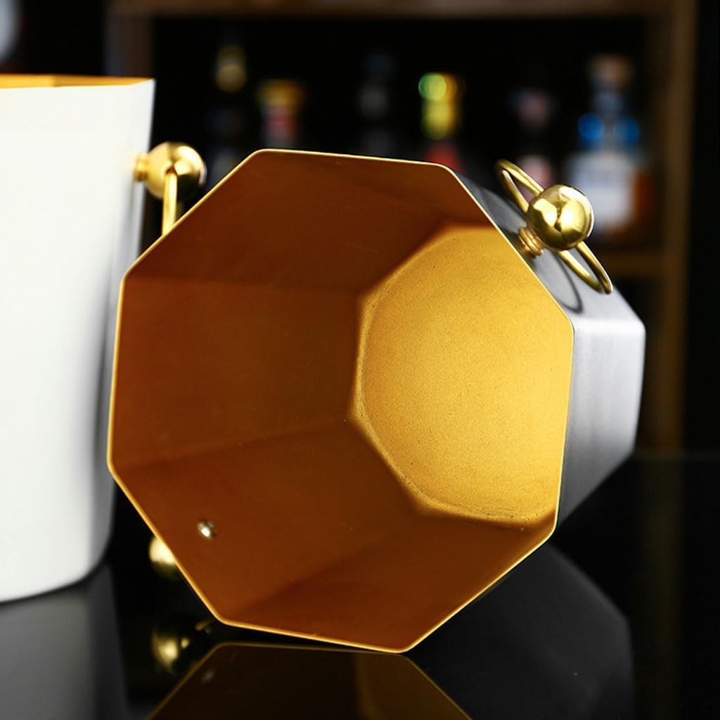 Ice Bucket Ice Bucket for Freezer Metal Portable Ice Bucket Champagne Bucket Bar Ktv Ice Bucket Home Beer Red Wine Bucket Ice Buckets Party Cooler Drink Cooler(A)
