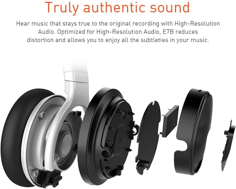 Active Noise Cancelling Over-Ear Headphones Bluetooth Wireless Foldable Hi-Fi Stereo On-Ear Headsets, Deep Bass, Memory Foam Ear Cups, for Sports/TV/Work