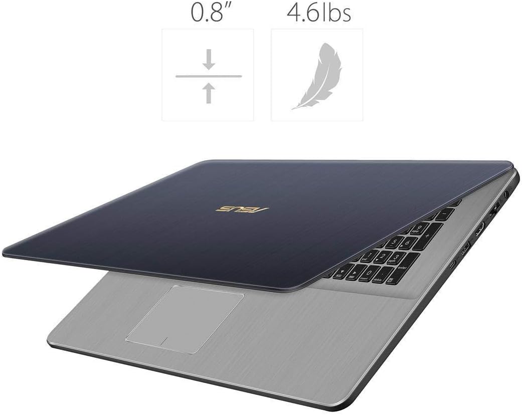 ASUS VivoBook Pro Thin & Light Laptop, 17.3' Full HD, Intel i7-8550U, 16GB DDR4 RAM, 256GB M.2 SSD + 1TB HDD, GeForce GTX 1050 4GB, Backlit KB, Windows 10 - N705UD-EH76, Star Gray, Casual Gaming