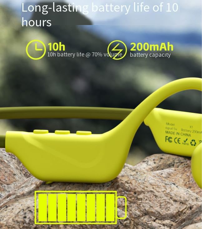 Open Ear Headphones Bone Conduction Headphones Wireless Bluetooth 5.4 On Ear Heaset with ENC Noise Cancelling,MP3 Play Built-in 32GB Memory,IPX6 Waterproof Sports Ear Buds for Swimming Running,White