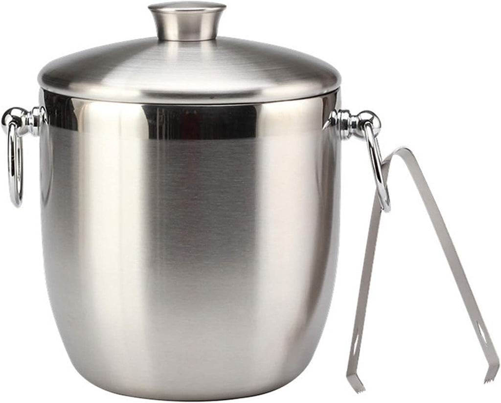 ice bucket, ice bucket gift 3l/0.7 Gallon Stainless Steel Ice Bucket Tongs And Lid Double Walled Insulated Ice Bucket Container For Bar Beer Red Wine wine buckets for parties