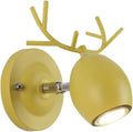 Sconce Wall Lighting Wrought Iron Wall Lamp Nordic Creative Antlers Wall Light Bedroom Wall Sconce for Living Room Bedside Dining Room Bathroom Light Fixtures(Yellow)
