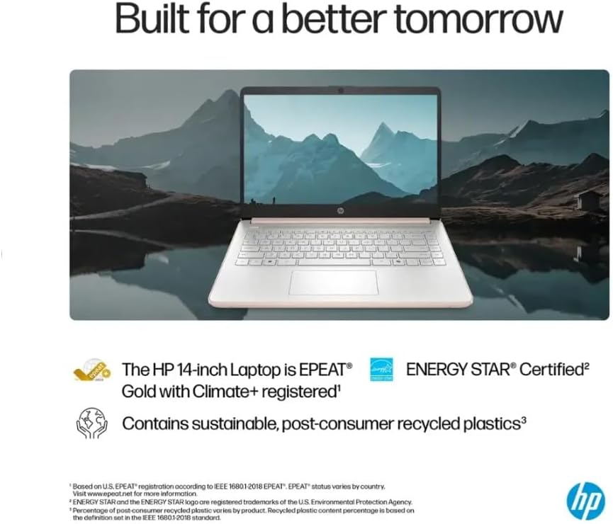 HP 2025 Student Laptop, Intel Processor N150(up to 3.6 GHz), 14 Inch LED Screen,8G RAM, 128GB Storange,1 Year Office 365, Windows 11 Home,w/YYY Accessories,Rose Gold