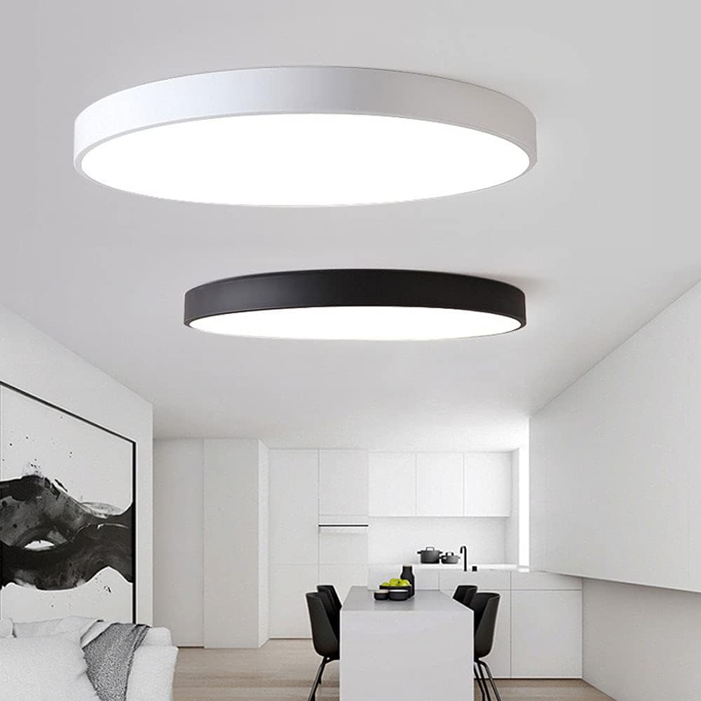 Ceiling Pendant Light , Bathroom Black Flush Ceiling Lights Minimalist Chandeliers Ceiling Light Wrought Iron Creative Circle Ceiling Lamp Slim Flat Ceiling Lights Fixture for Closets Bedroom Stairwel