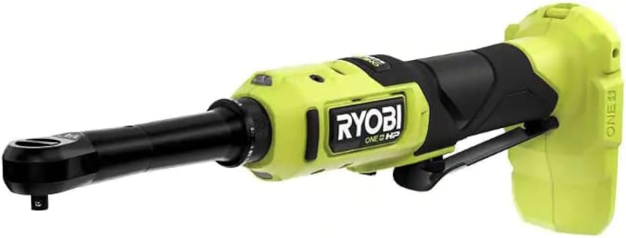 RYOBI ONEAND HP 18V BRUSHLESS Cordless 3/8 in. Extended Reach Ratchet Tool ONLY PBLRC25B | Battery and Charger Sold Separately