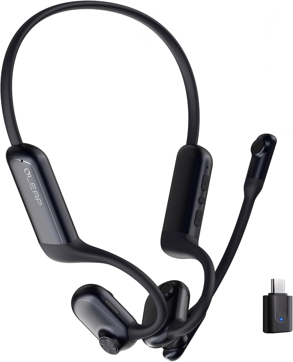 P200b Pro Wireless Headset with Microphone for Work, Open Ear Bluetooth Headphones with AI Noise Cancelling, Clear Calls and Meetings, One-Key Mute, USB Dongle for Phone, Laptop, PC