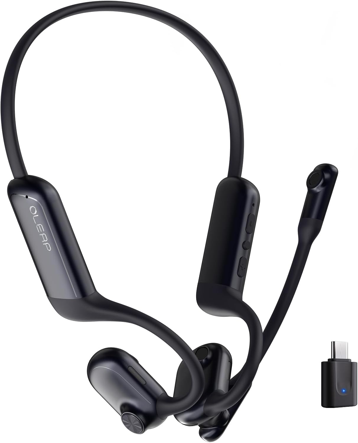 P200b Pro Wireless Headset with Microphone for Work, Open Ear Bluetooth Headphones with AI Noise Cancelling, Clear Calls and Meetings, One-Key Mute, USB Dongle for Phone, Laptop, PC