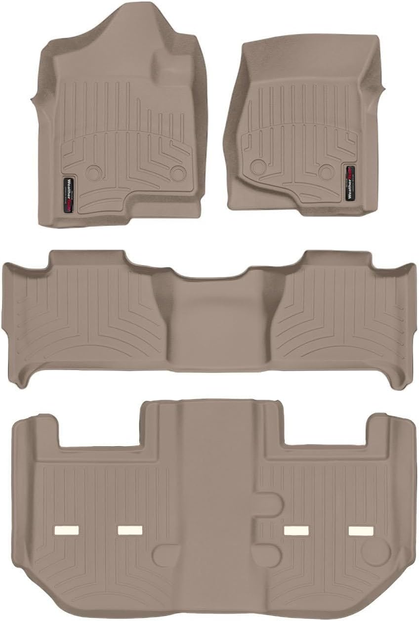 WeatherTech Custom Fit FloorLiners for Chevrolet Suburban, Yukon XL, Suburban - Full Set (45066-1-2-452354), Tan