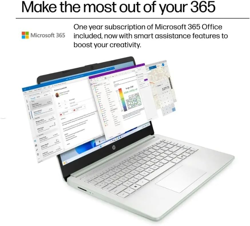 HP Student Laptop, Intel Processor N150(up to 3.6 GHz), 14 Inch LED Screen,8G RAM, 128GB Storange1 Year Office 365, Windows 11 Home,Willow Green