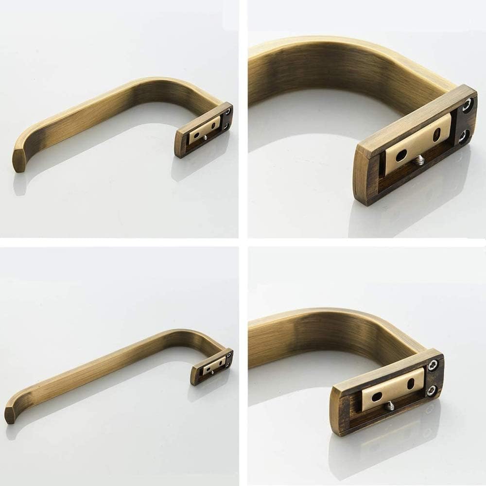 Bathroom Accessories Set - Towel and Toilet Roll Holder Antique Brass Wall Mounted, Brushed Bronze