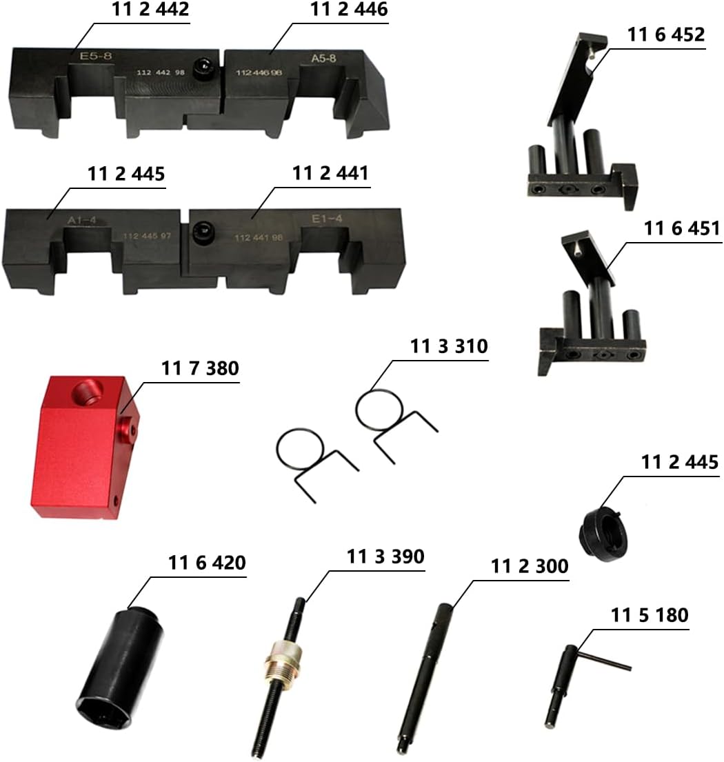 DPTOOL Engine Camshaft Locking Tool Crankshaft Alignment Vanos Timing Tool Kit Compatible with BMW M60 M62 M62 TU Engine Replacement for Land Rover 2003-2005 Replace 112441 112442 112445 116452