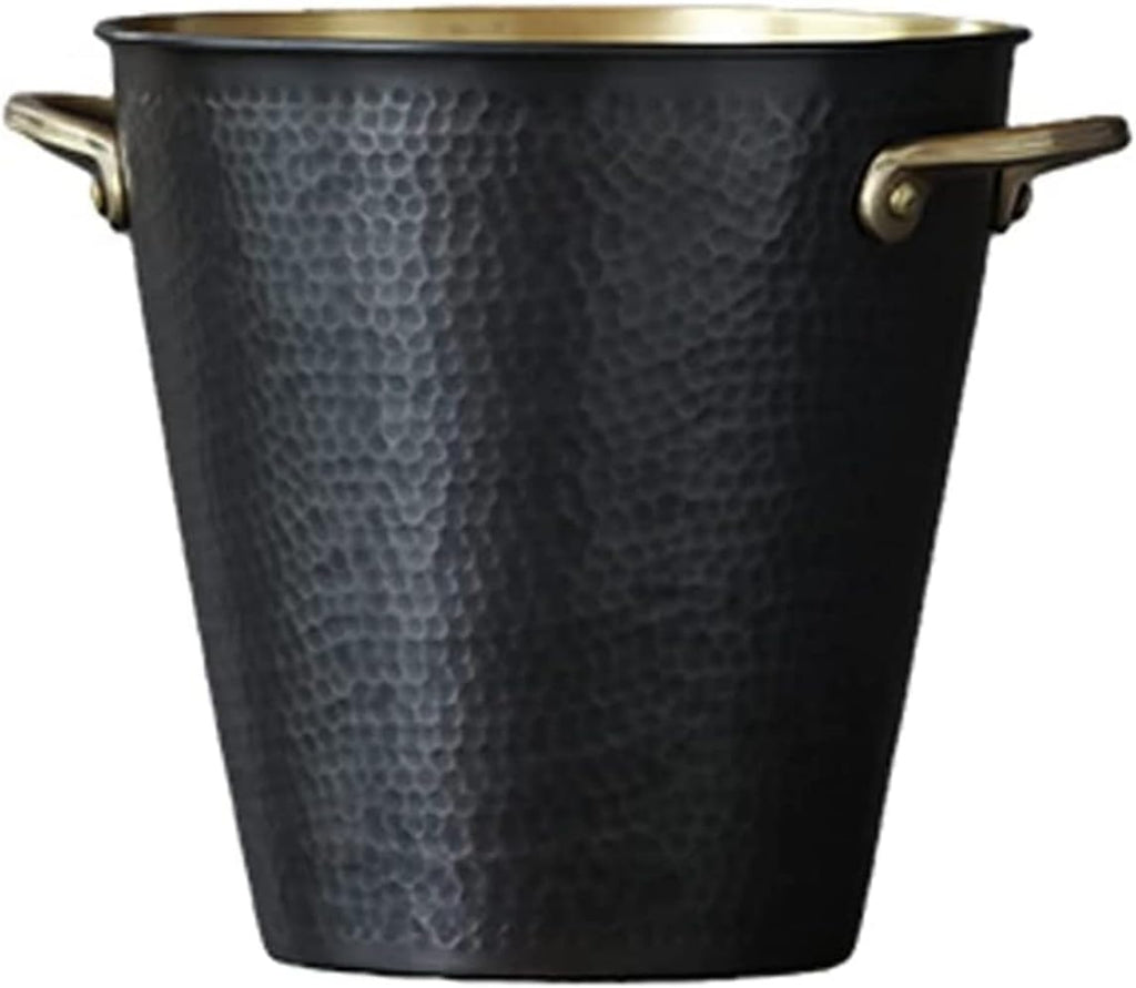 ice bucket, Ice Bucket Champagne Bucket Wine Bucket Simple Ice Bucket Copper Red Wine Insulation Storage Cold Drink Bucket For Bar Ktv Ice Tub Cooler Bucket (Color : Black, Size : 14.5 * 15cm)