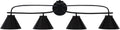 Toltec Lighting Cavella 4-Light Bath Bar – Modern Vanity Light Fixture for Bathroom – Dimmable and LED-Compatible Wall Light – Matte Black Finish, 7' Matte Black Metal Shades