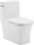 Swiss Madison Concorde One-Piece 14' Rough-in 1.28 GPF Left-Hand Flush Square Toilet in Glossy White