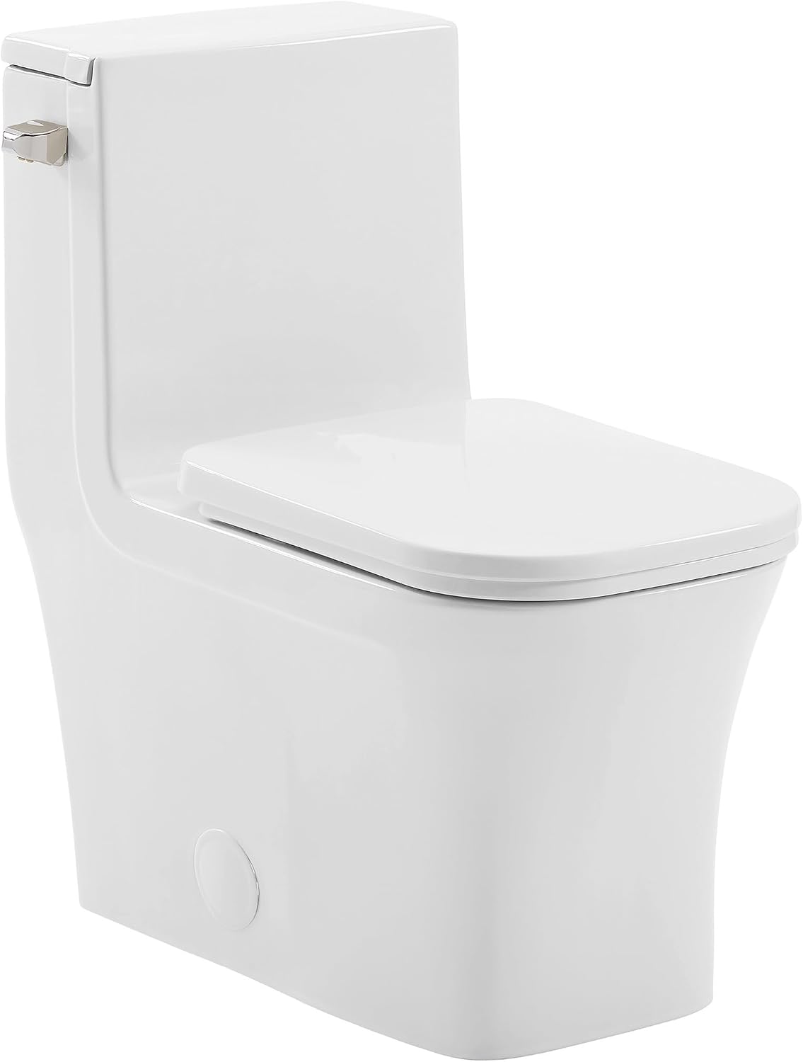 Swiss Madison Concorde One-Piece 14' Rough-in 1.28 GPF Left-Hand Flush Square Toilet in Glossy White