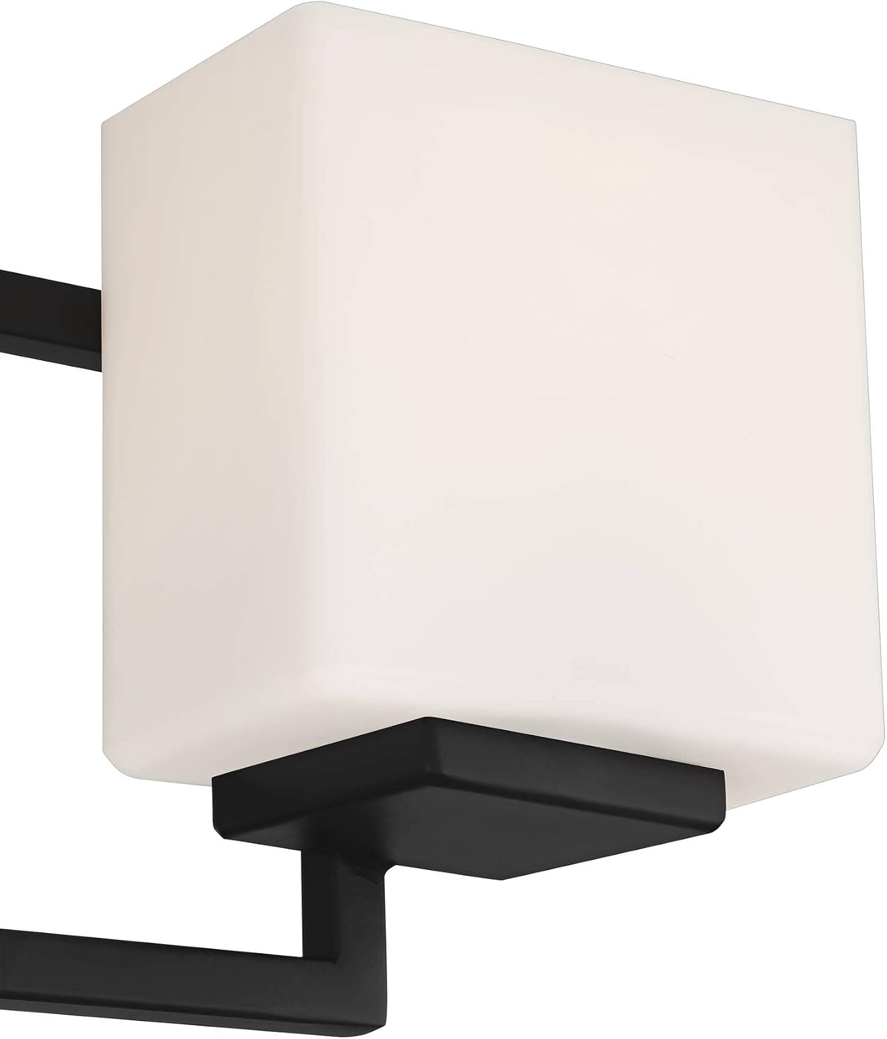 Possini Euro Design Lighting on the Square Modern Wall Mount Light Matte Black Aluminum Hardwired 37' 5-Light Fixture Opal Glass Shade for Bathroom Vanity Mirror House Living Room Home Hallway