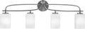 Toltec Lighting Cavella 4-Light Bath Bar – Modern Bathroom Vanity Light – Dimmable, LED-Compatible Wall Fixture – Graphite Finish, 4' White Muslin Glass