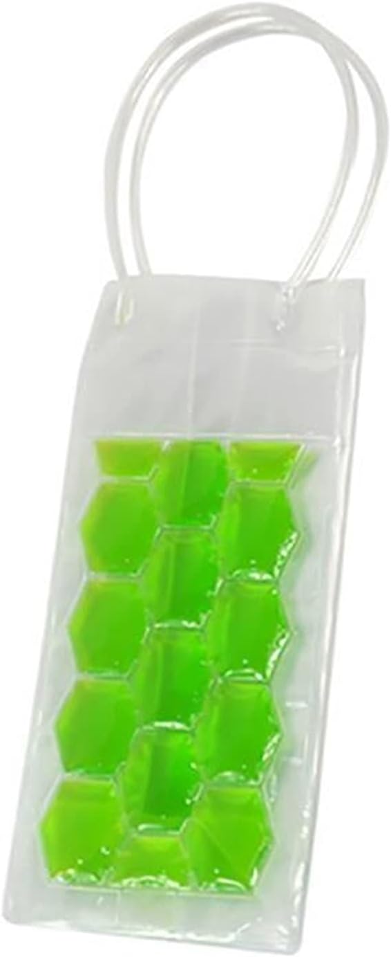Ice Buckets Simple Portable Ice Bag White Wine Ice Cold Tool Freezer Bag Out Refrigerated Cooler Ice Bag Beer Beverage Cooling Ice Bucket Kits (Color : Green)