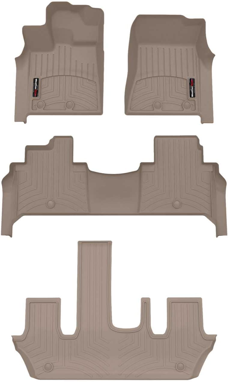 WeatherTech Custom Fit FloorLiners for Nissan Armada, QX80, Full Set (451905-1-2-3), Tan