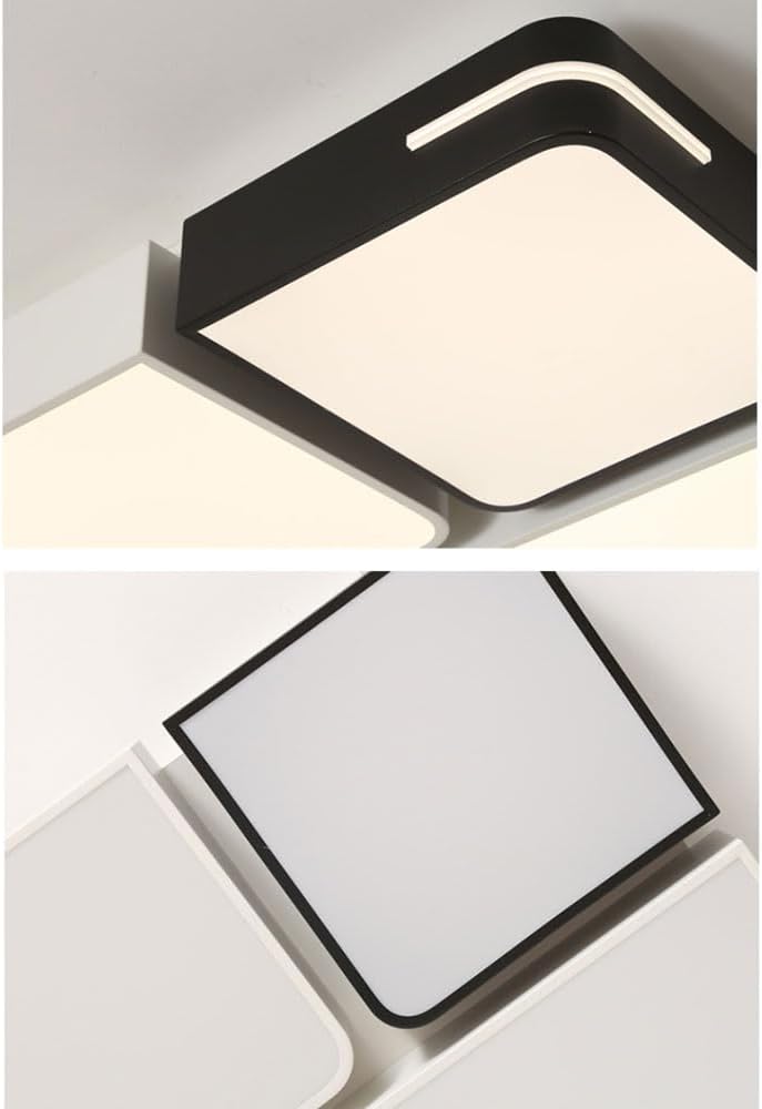 Black and White Simple Design Ceiling Light Fixture Square LED Ceiling Lamp Dimmable Led Flush Mount Ceiling Light Decorative Ceiling Lighting for Kitchen Bedroom Bathroom