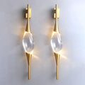 Crystal Wall Sconce Set of 2 Brass Wall Light Fixture Modern Teardrop Sconces Wall Lighting Elegant Wall Mounted Lamp 5W 3000K Vanity Wall Lights for Bedroom Living Room Hallway