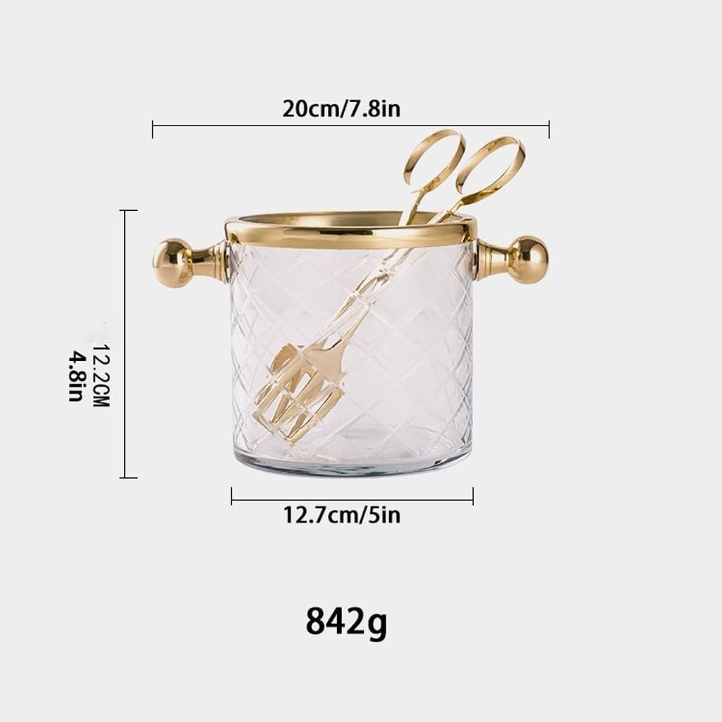 Ice Bucket Ice Bucket for Freezer Champagne Bucket Brass Glass Ice Bucket with Ice Clip Household Ice Cube Red Wine Small Ice Bucket Ice Buckets Party Cooler Drink Cooler