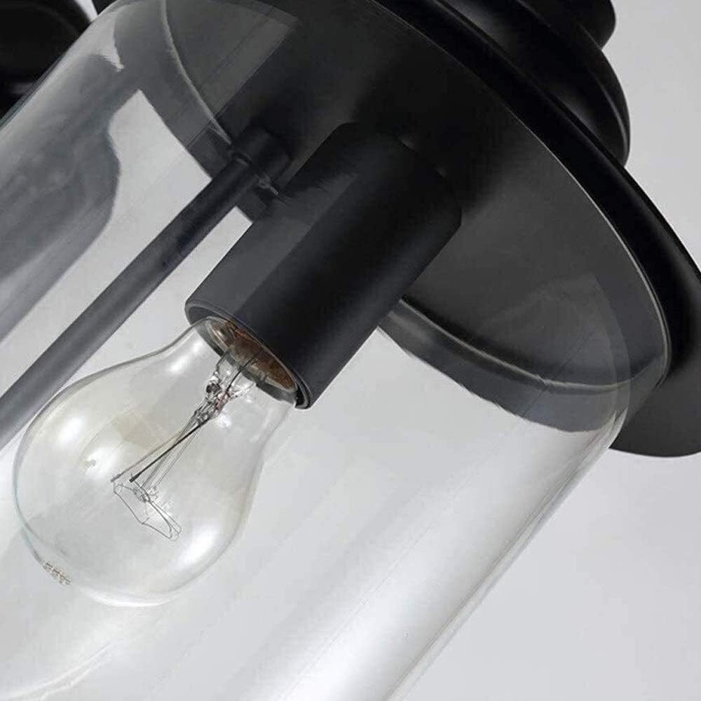 Wall Mounted Light Wall Light Industrial Metal Retro Wrought Iron Waterproof Outdoor E27 Wall Lamp Bedroom Decoration Lighting Iron Cage Lampshade Bracket Light Kitchen Garden Bathroom（Black） Re