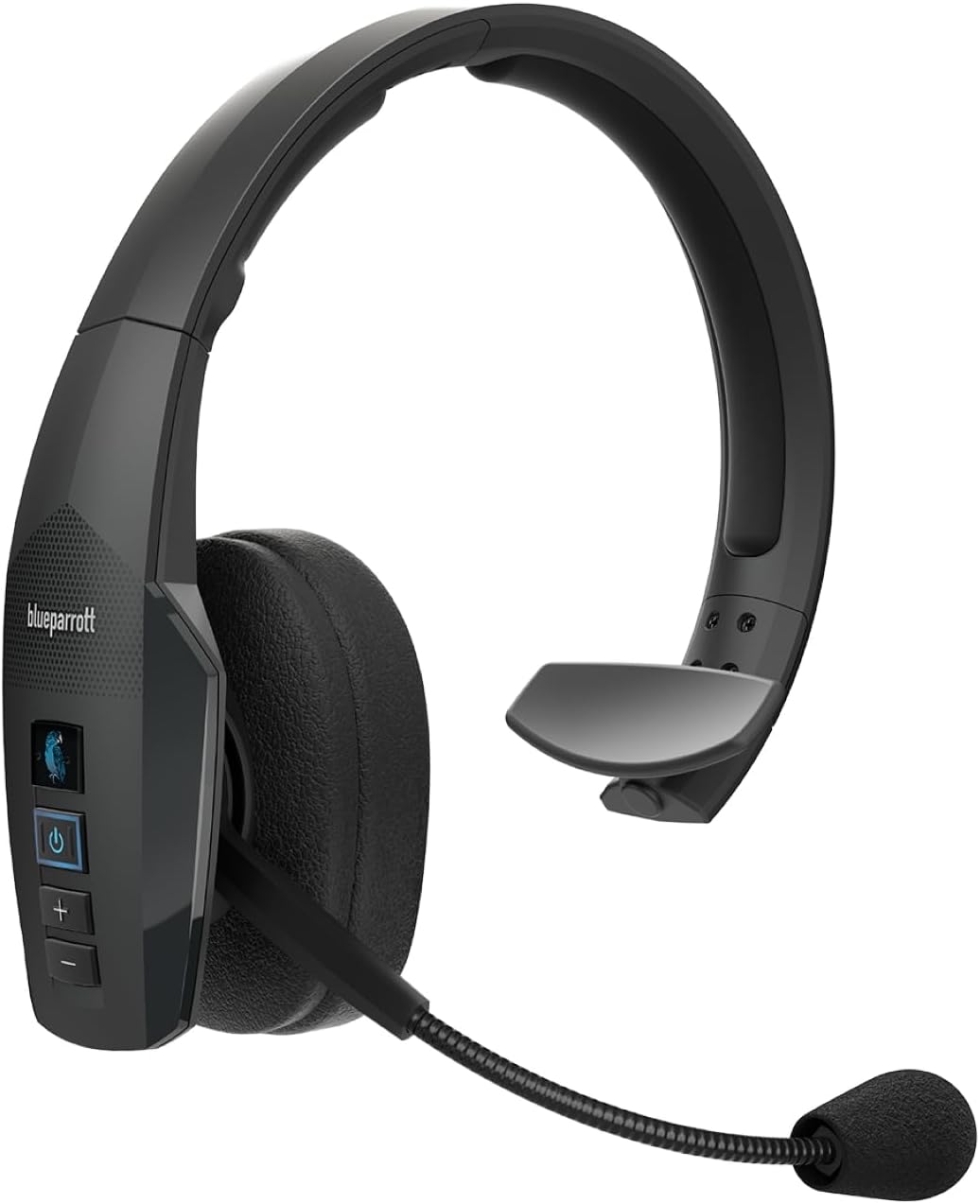 BlueParrott B450-XT Mono Bluetooth Wireless Headphones 96% Noise Canceling Over Head Trucker Headset with Mic, All Day Comfort Padded Headband, Extended Wireless Range, 24 hrs. Talk Time, Black
