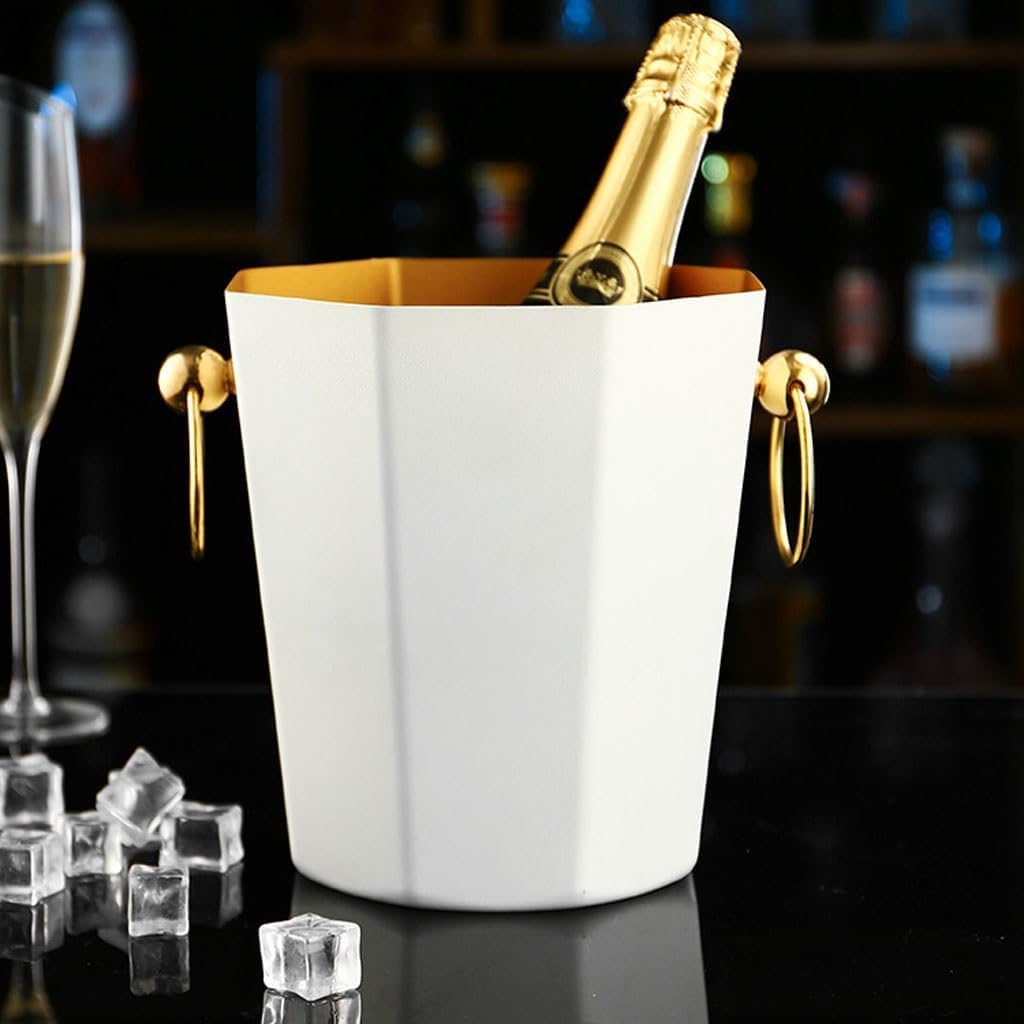 Ice Bucket Ice Bucket for Freezer Metal Portable Ice Bucket Champagne Bucket Bar Ktv Ice Bucket Home Beer Red Wine Bucket Ice Buckets Party Cooler Drink Cooler(A)