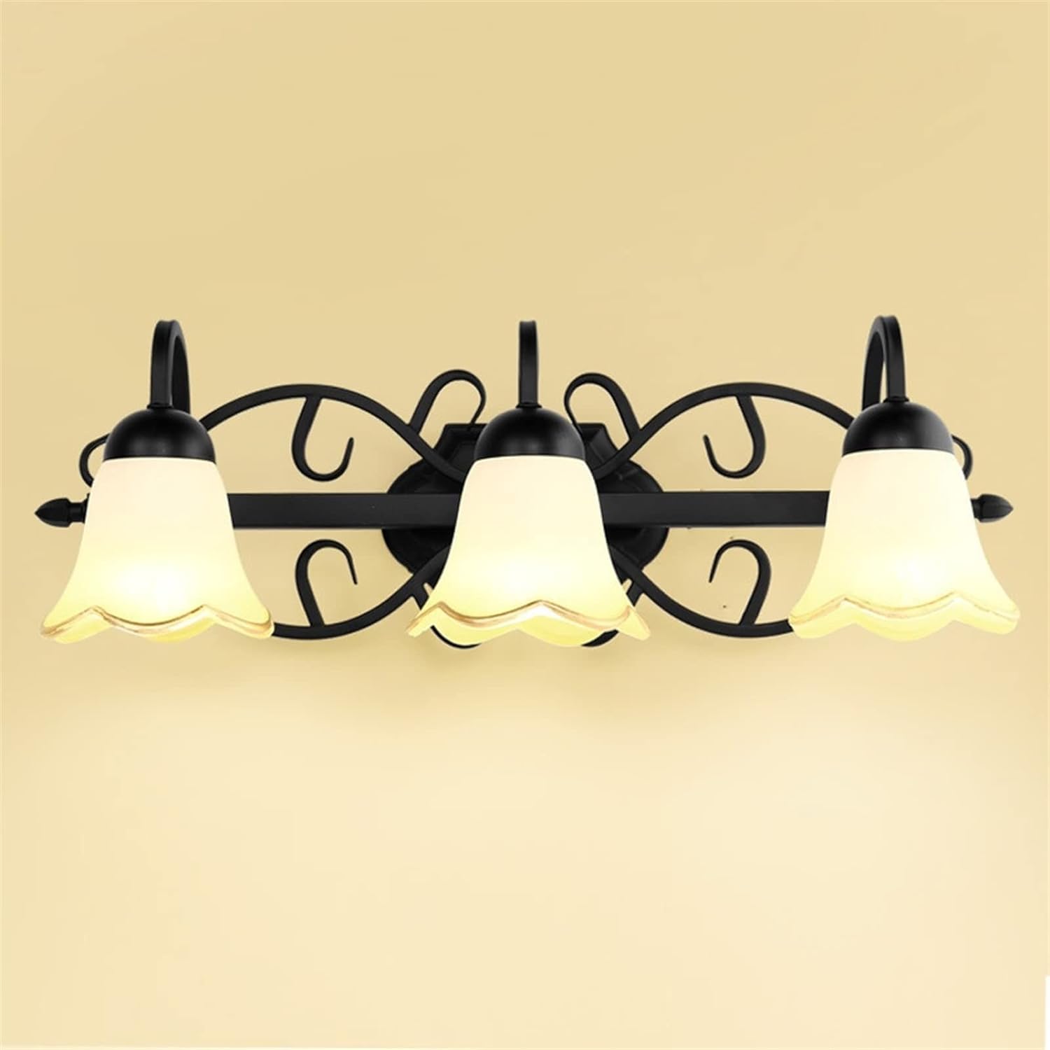 European Wall Light Mirror Compatible with Bathroom - American Black Finishing Fixture Lamp, Wrought Iron ﻿,Chandelier