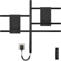 180°Rotation Electric Heated Towel Rack Wall Mounted Towel Warmer Racks 5 Bars Hardwired & Plug-in Hot Towel Rack with 1H-9H Timer for Home Bathroom Salons and Spas (Black)