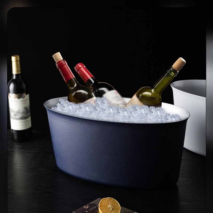 Ice Bucket Ice Bucket for Freezer Stainless Steel Ice Wine Bucket, Bar Champagne Basin Large Ice Bucket, Beer and Red Wine Ice Bucket Ice Buckets Party Cooler Drink Cooler(C)