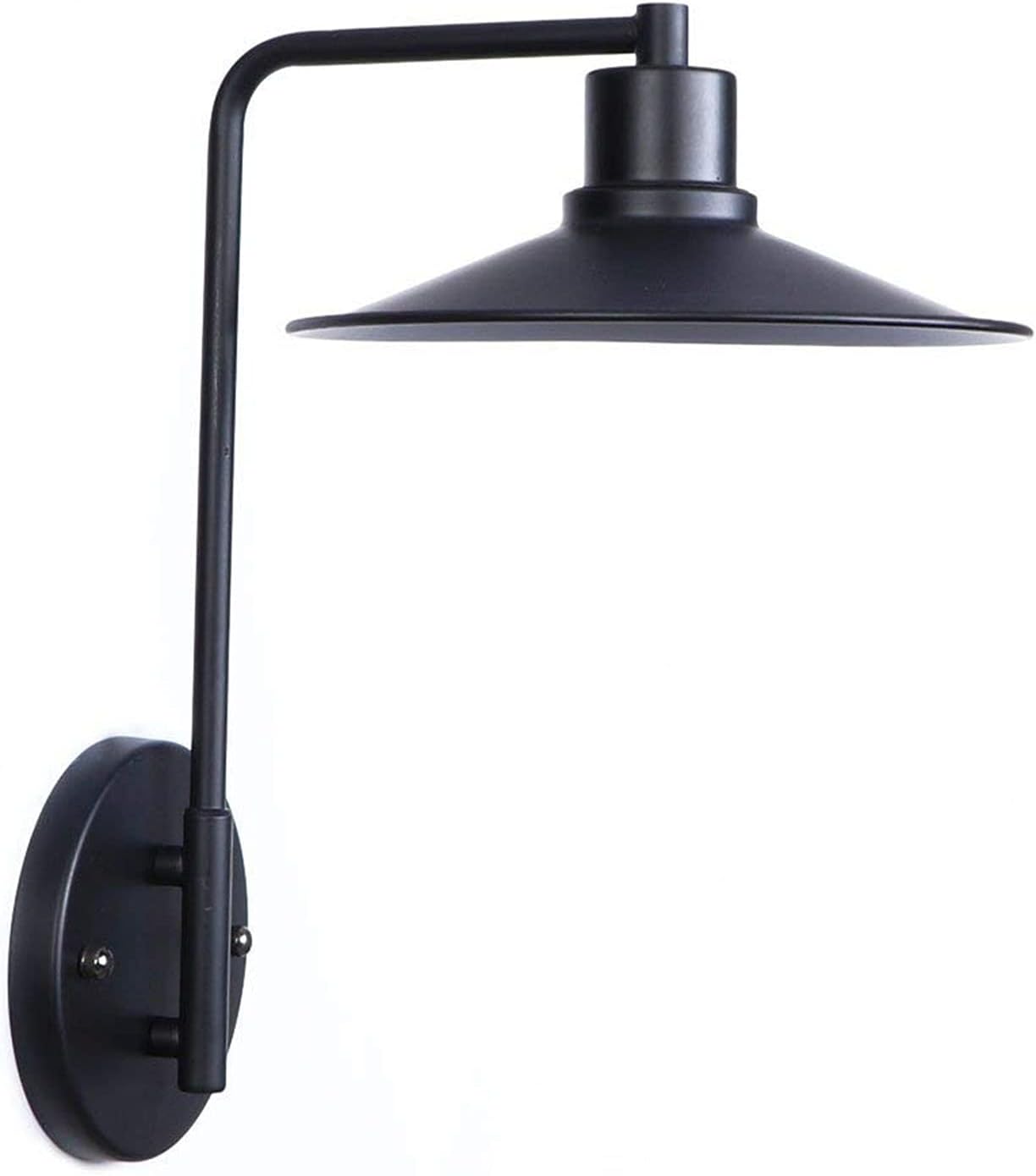 European Wall Light V-intage Industrial Wrought Iron Retro Metal Wall Lamp Wall Light Sconce Compatible with Restaurant Living Room Bathroom Clothing Store Bedside Wall-Mounted Lighting (Color : Black