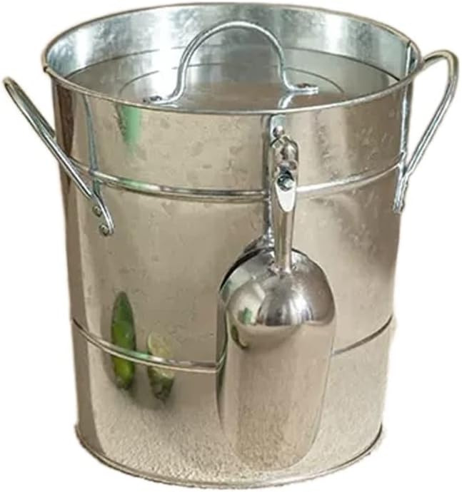 Ice Buckets 3.5 Liter Double Wall Ice Bucket Insulated Ice Buckets with Lid and Scoop Thickened metal Ice Buckets , Party Beverage Tub for Home Kitchen Parties Cocktail Bar Ice Bucket Kits ( Color : S