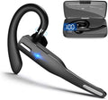 Single-Ear Buds Bluetooth Wireless Headphones Business Headsets with Earhooks ,Bluetooth Earpiece CVC8.0 Dual Microphone Call Noise Reduction Earphones for 12 Hours of Talking,IPX7 Waterproof,Black