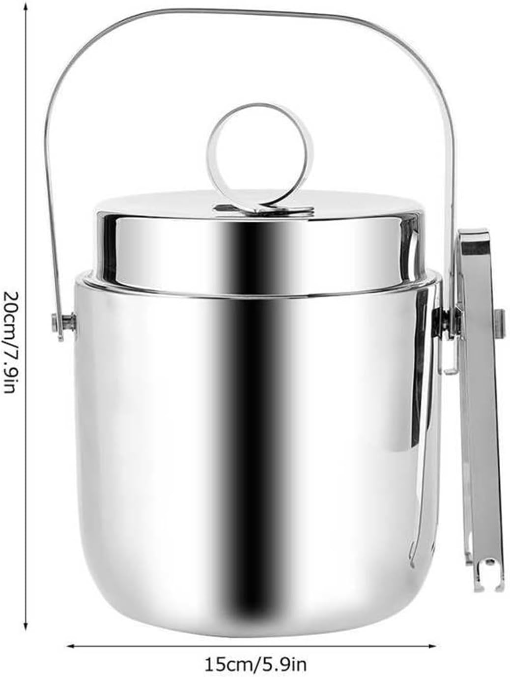 Ice Bucket Stainless Steel Double-Walled Ice Bucket Red Wine Beer Wine Champagne Container Bar Hotel KTV Appliances Home Ice Bucket Small Bucket Wine Chiller