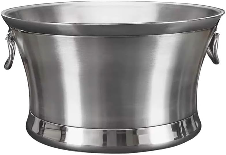 Ice Bucket Ice Bucket for Freezer Large Stainless Steel Double-Layer Ice Bucket, Champagne Basin Beer Bucket Hotel Large Banquet Red Wine Wine Ice Bucket Ice Buckets Party Cooler Drink Cooler