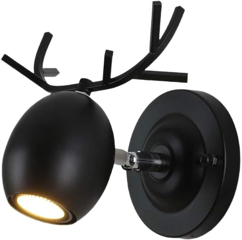 Sconce Wall Lighting Wrought Iron Wall Lamp Nordic Creative Antlers Wall Light Bedroom Wall Sconce for Living Room Bedside Dining Room Bathroom Light Fixtures(Black)