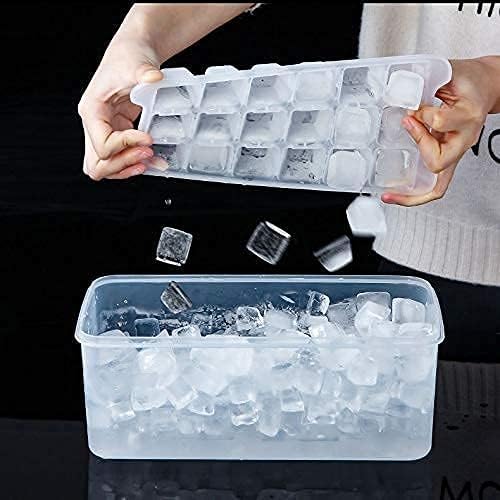 Ice Bucket,Ice Bucket with Lid and Ice Tongs,Home-Made ice Cube Tray Creative with Cover ice Lattice ice Box Commercial ice Lattice Quick-Freezer Artifact