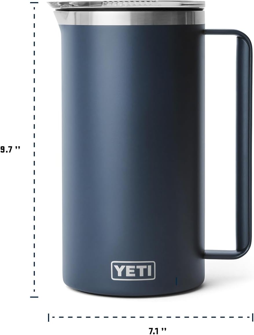 YETI Rambler 64 oz Pitcher, Vacuum Insulated, Stainless Steel with MagSlider Lid, Cape Taupe