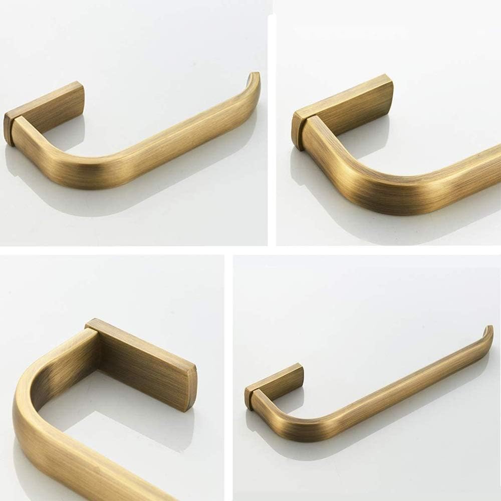 Bathroom Accessories Set - Towel and Toilet Roll Holder Antique Brass Wall Mounted, Brushed Bronze