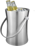BTZHY Ice Bucket,White Metal Double Walled Set with Lid and Scoop
