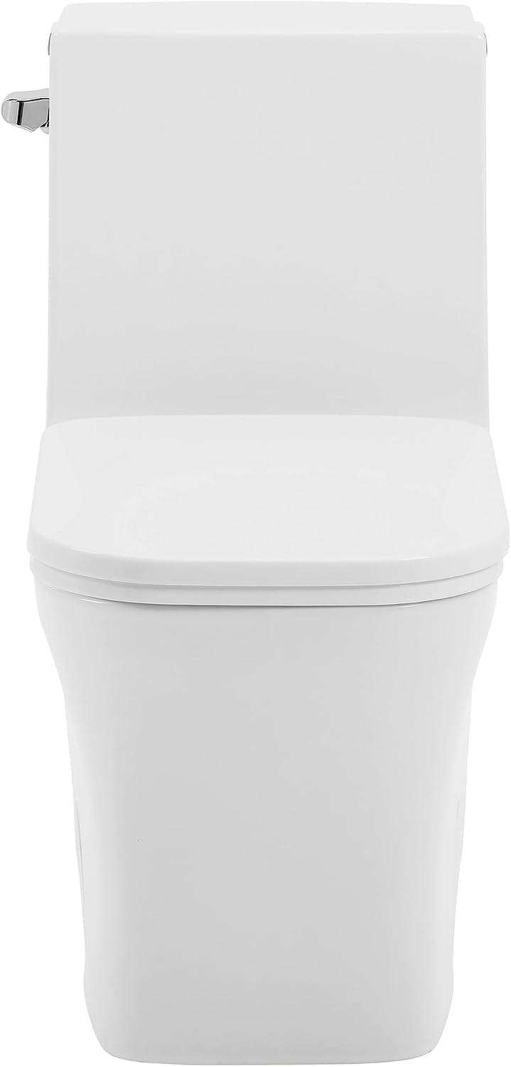 Swiss Madison Concorde One-Piece 14' Rough-in 1.28 GPF Left-Hand Flush Square Toilet in Glossy White