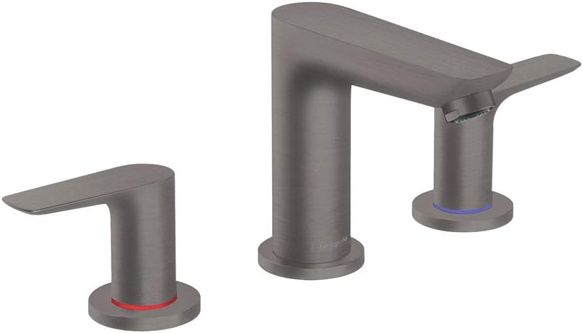 hansgrohe Talis E Modern Easy Install Easy Clean 2-Handle 3-Hole 5-inch Tall Bathroom Sink Faucet in Brushed Black Chrome, 71733341
