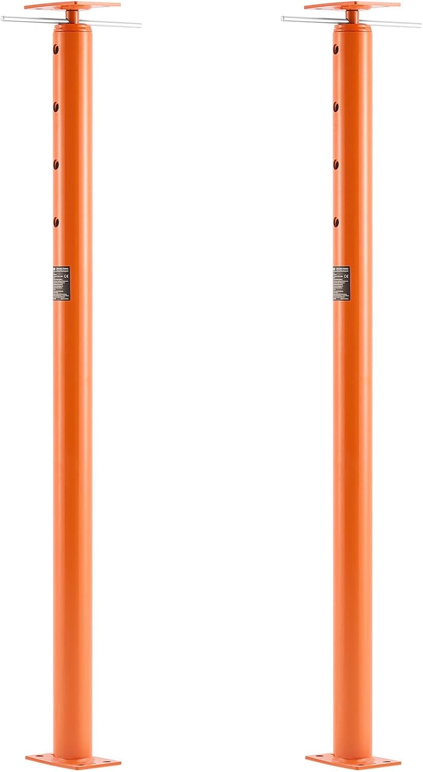 VEVOR House Floor Jacks, 2 Pack 53-93 Inch Height Range, 18000 lbs Max Load Capacity, Adjustable Support Beam Basement Jack Post Pole for Leveling, Lift Steel Telescoping Post for Temporary Support