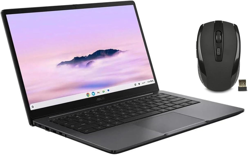 ASUS Chromebook Plus CX 14' FHD Touchscreen Laptop with Google AI|Intel Core 3 N355 Processor|Intel UHD Graphics|Gray| 8GB RAM DDR5 | 256GB SSD | Chrome OS | Bundle with Wireless Mouse
