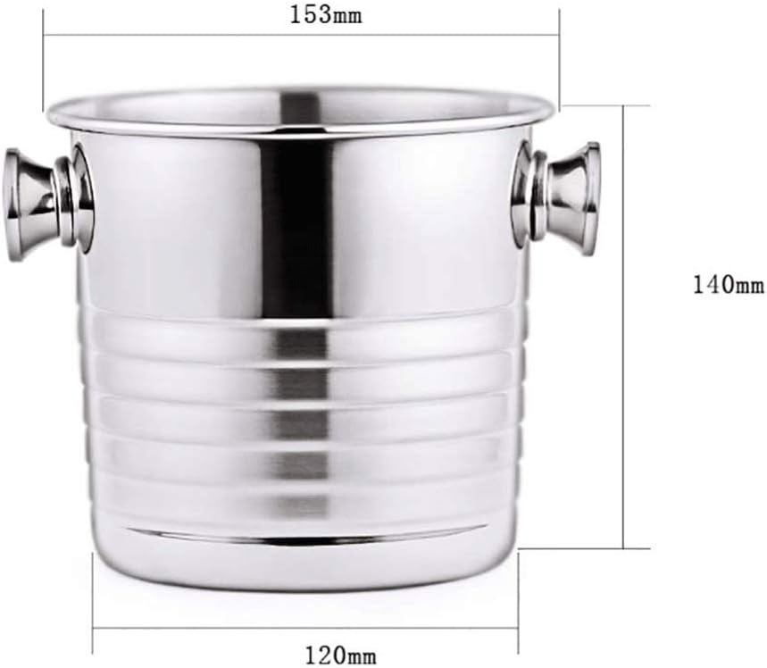 ice bucket, Ice bucket Iced Stainless Steel Thickening Bar Champagne Bucket Ice Cube Barrel Beer Ice Bucket Red Wine Ice Bucket