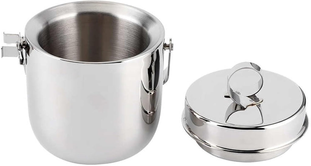 Ice Container Stainless Steel Double-Walled Ice Bucket Red Wine Beer Wine Champagne Container Bar Hotel KTV Appliances Home Ice Bucket Small Bucket Wine Beer Champagne Bucket